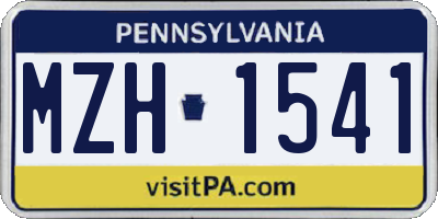 PA license plate MZH1541