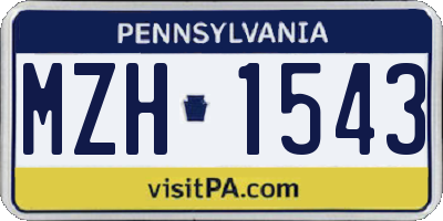 PA license plate MZH1543