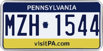 PA license plate MZH1544