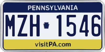 PA license plate MZH1546