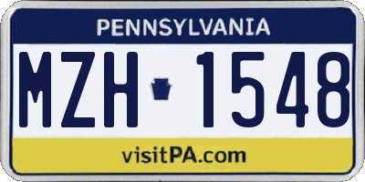 PA license plate MZH1548