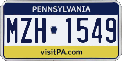 PA license plate MZH1549