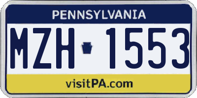 PA license plate MZH1553