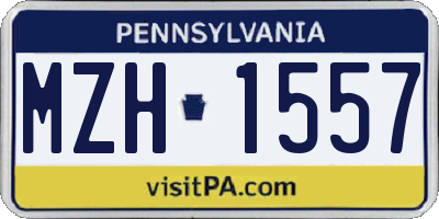 PA license plate MZH1557