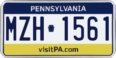 PA license plate MZH1561