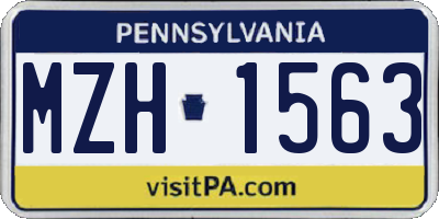 PA license plate MZH1563
