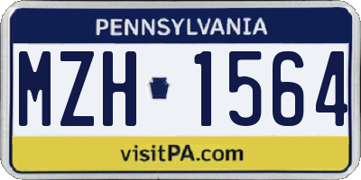 PA license plate MZH1564