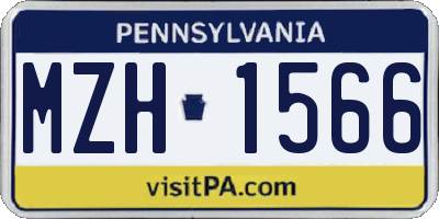 PA license plate MZH1566