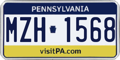PA license plate MZH1568