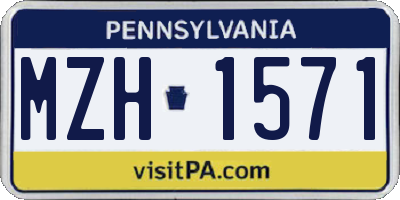 PA license plate MZH1571