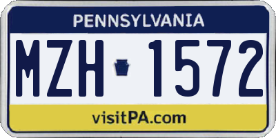 PA license plate MZH1572