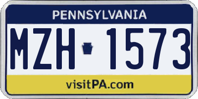 PA license plate MZH1573