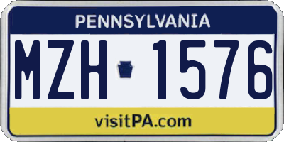 PA license plate MZH1576