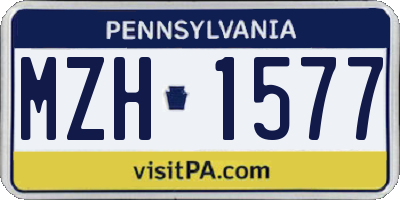 PA license plate MZH1577
