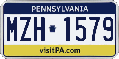 PA license plate MZH1579