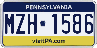 PA license plate MZH1586