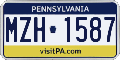 PA license plate MZH1587