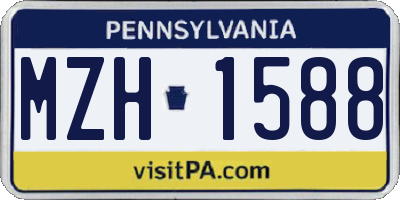 PA license plate MZH1588