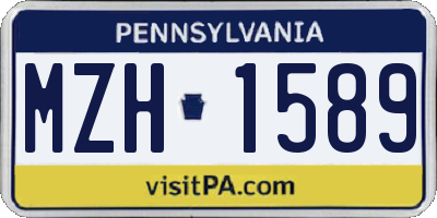 PA license plate MZH1589