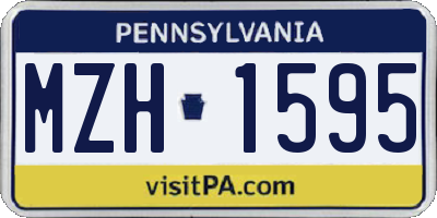 PA license plate MZH1595