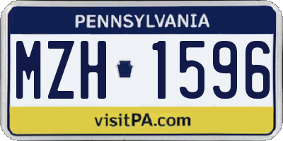 PA license plate MZH1596