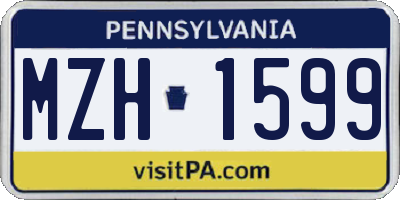 PA license plate MZH1599