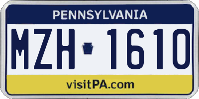 PA license plate MZH1610