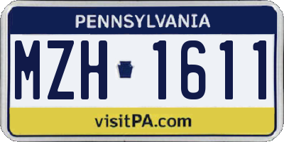 PA license plate MZH1611