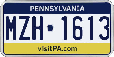 PA license plate MZH1613