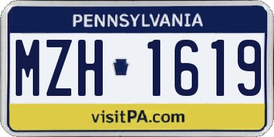PA license plate MZH1619
