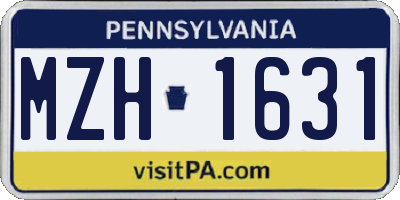 PA license plate MZH1631