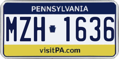 PA license plate MZH1636