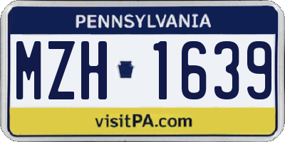 PA license plate MZH1639