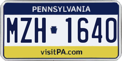 PA license plate MZH1640