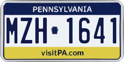 PA license plate MZH1641