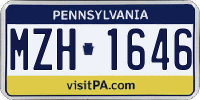 PA license plate MZH1646