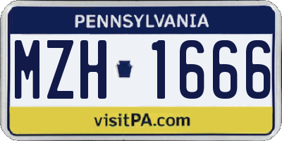 PA license plate MZH1666