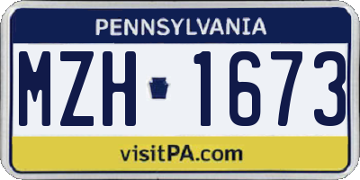 PA license plate MZH1673