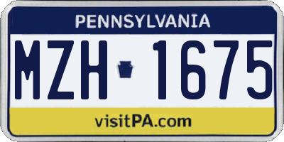 PA license plate MZH1675
