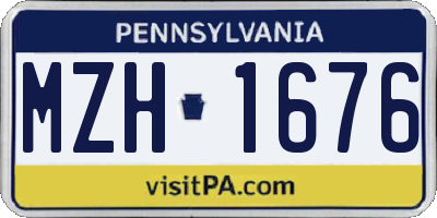 PA license plate MZH1676