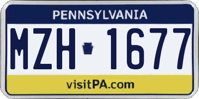 PA license plate MZH1677