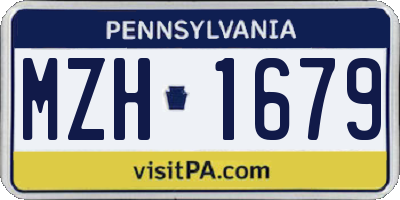 PA license plate MZH1679