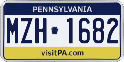 PA license plate MZH1682