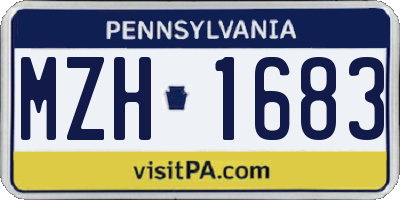 PA license plate MZH1683