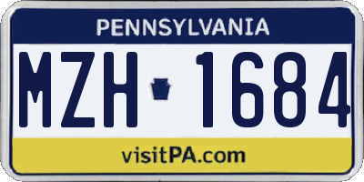 PA license plate MZH1684