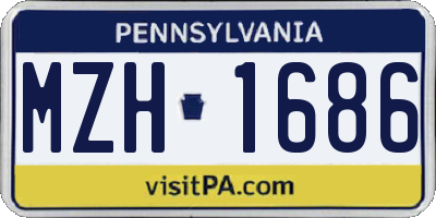 PA license plate MZH1686