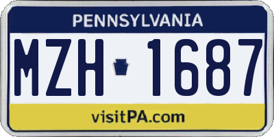 PA license plate MZH1687