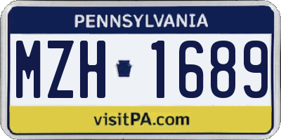 PA license plate MZH1689