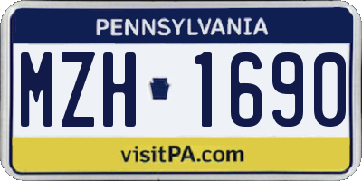 PA license plate MZH1690