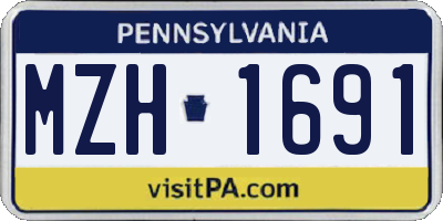 PA license plate MZH1691